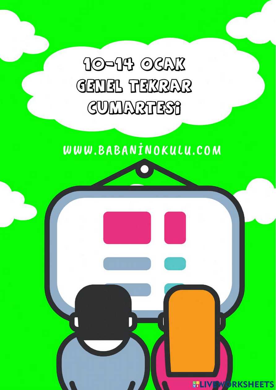 10-14 OCAK GENEL TEKRAR CUMARTESİ