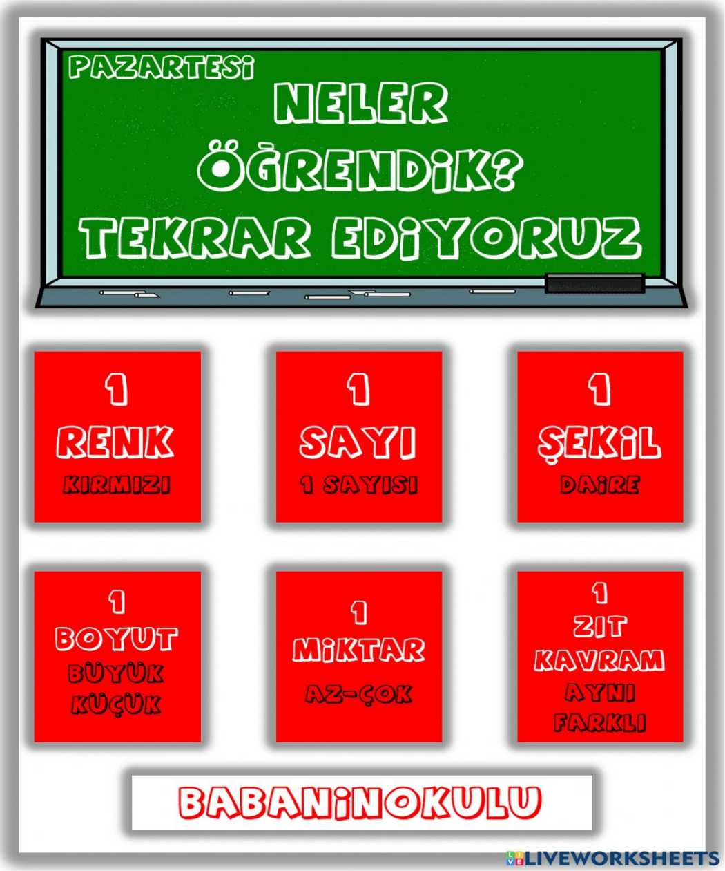 NELER ÖĞRENDİK? – TEKRAR EDİYORUZ – PAZARTESİ (24.01.2022)