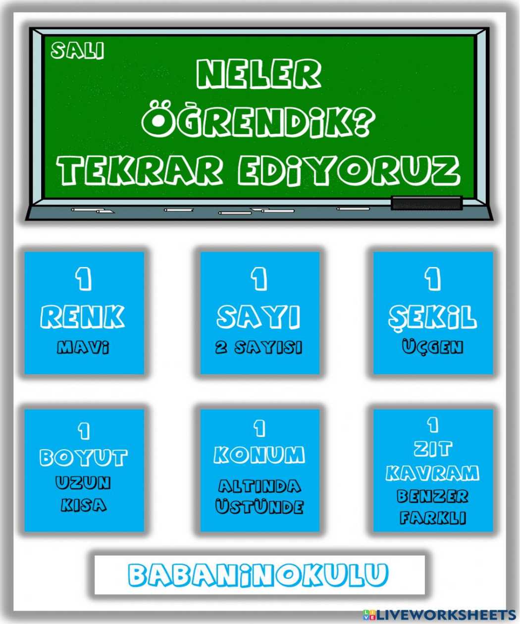 NELER ÖĞRENDİK? – TEKRAR EDİYORUZ – SALI (25.01.2022)