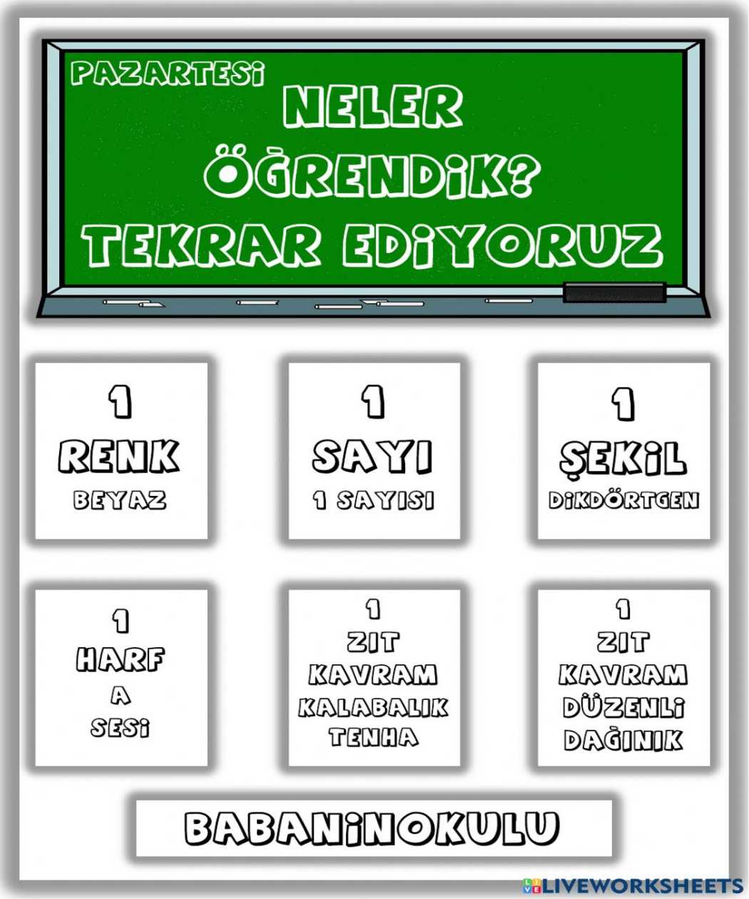 NELER ÖĞRENDİK? – TEKRAR EDİYORUZ – PAZARTESİ (31.01.2022)