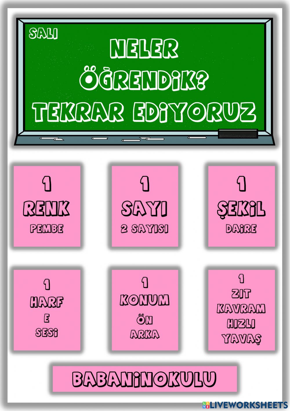 NELER ÖĞRENDİK? – TEKRAR EDİYORUZ – SALI (27.01.2026)