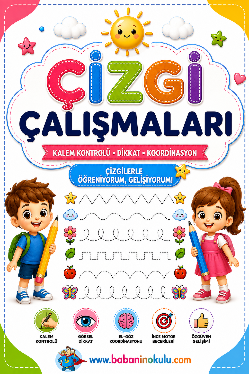 ÇİZGİ ÇALIŞMALARI-KOLAYDAN ZORA DOĞRU