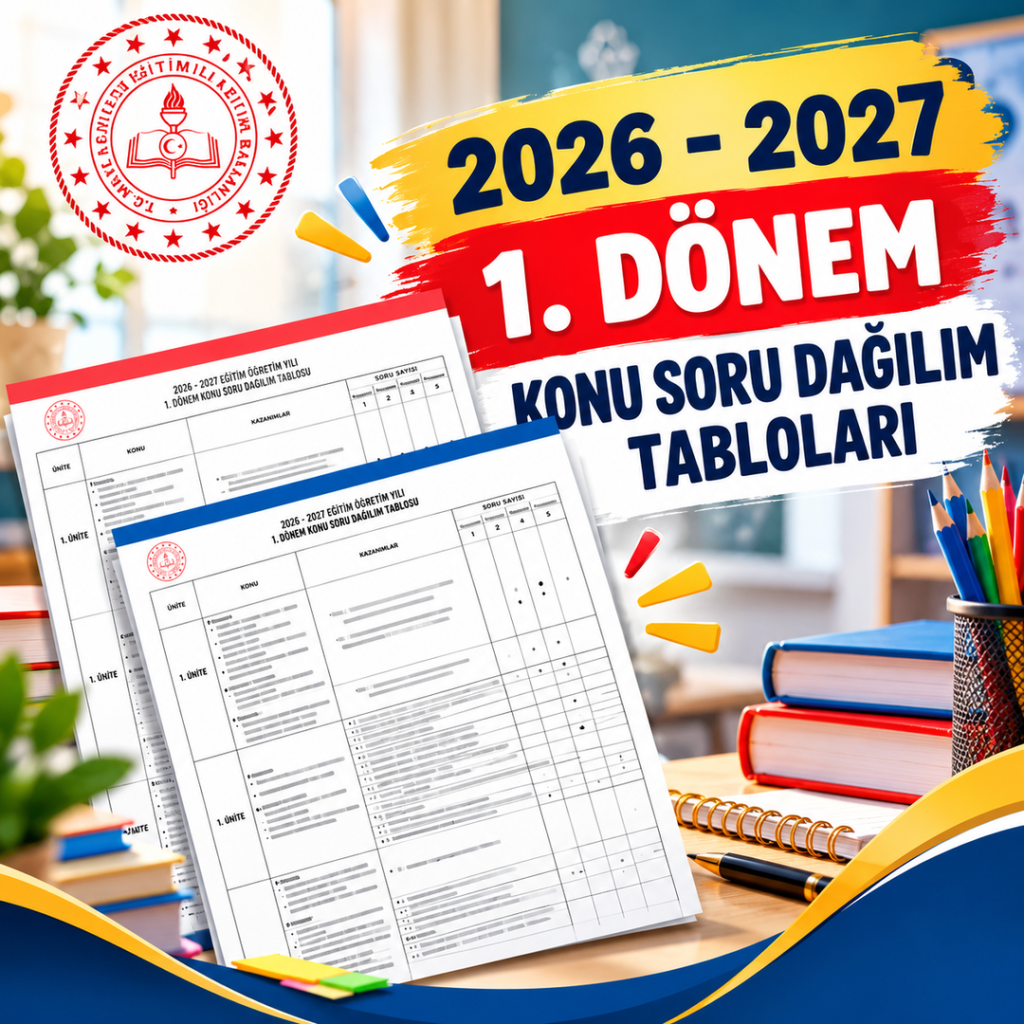 2026-2027 1. DÖNEM KONU SORU DAĞILIM TABLOLARI
