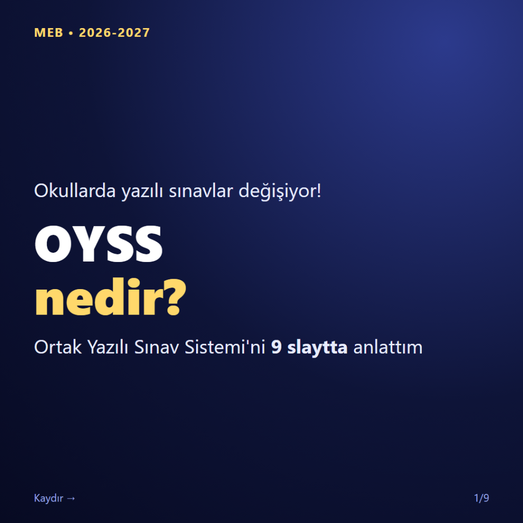 ORTAK YAZILI SINAV SİSTEMİ(OYSS)